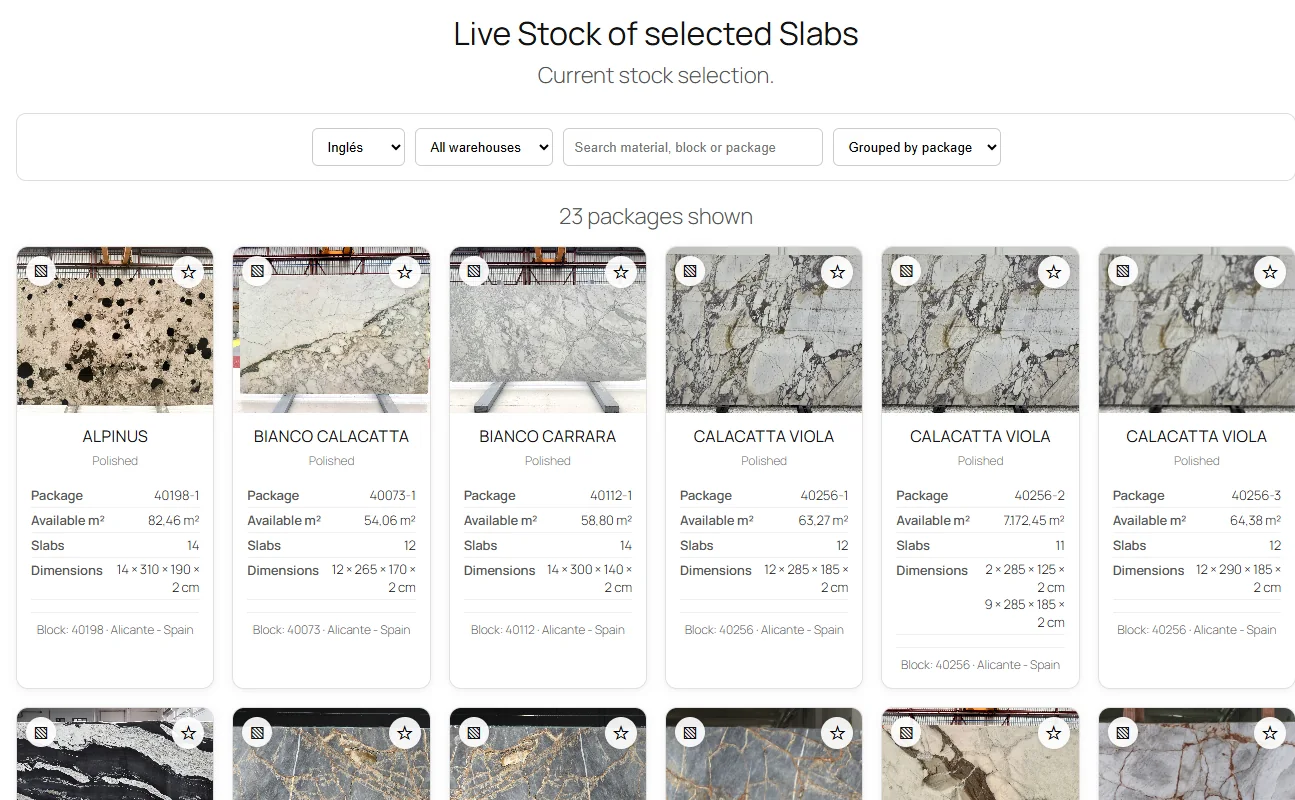 LeiaRock online slab stock on desktop